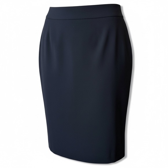 Lafayette 148 New York Wool Pencil Skirt – Dark Navy/Black – Size 2 - Picture 2 of 9